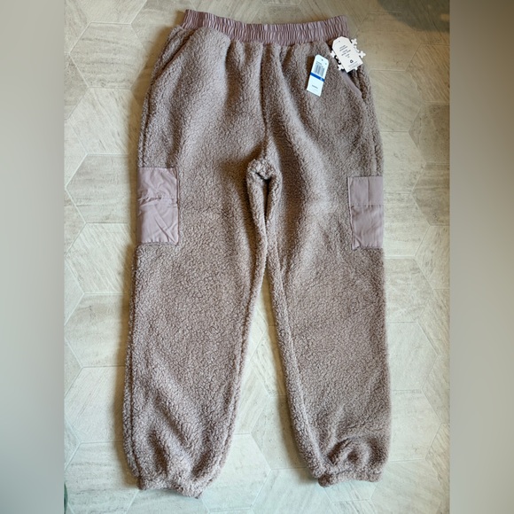 Hippie Rose Pants - Hippie Rose Fleece Teddy Joggers in Brown